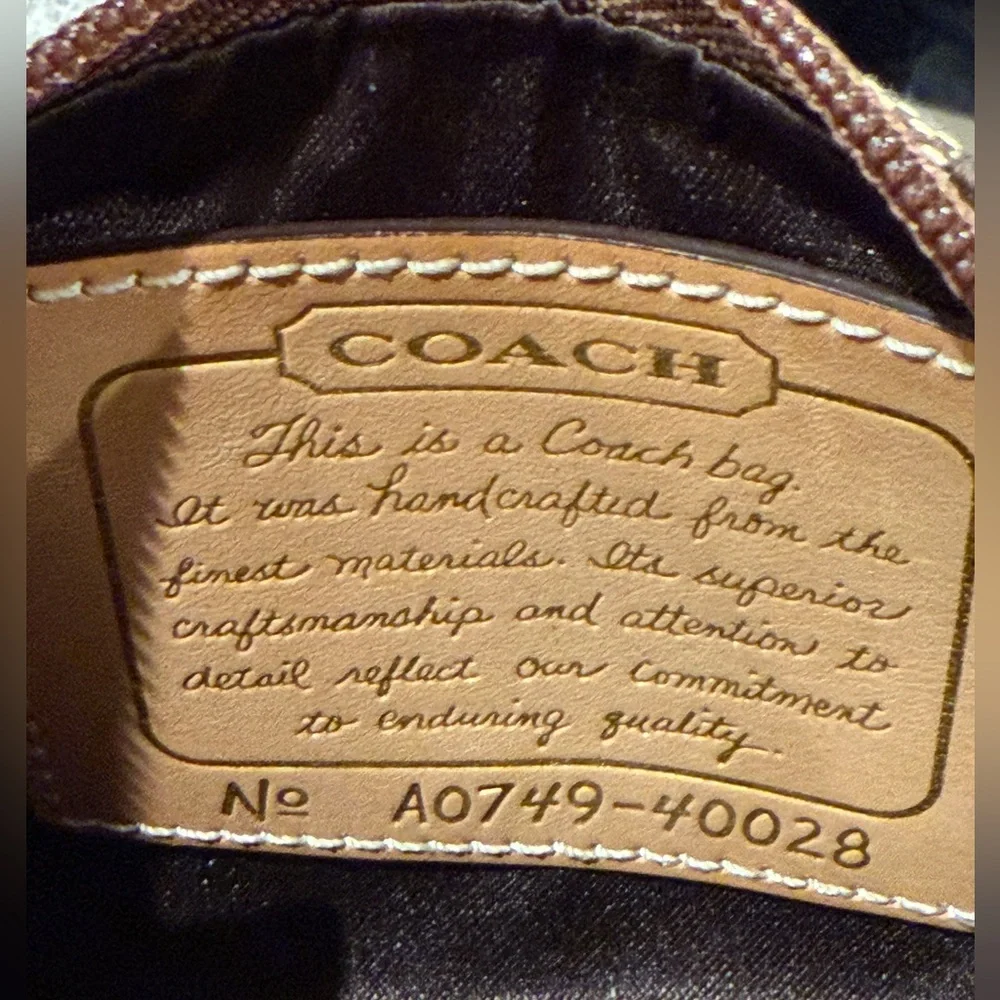 Coach Legacy Signature Canvas & Leather Wristlet (w/Gold Coach Charm & Hangtag) - Picture 12 of 15